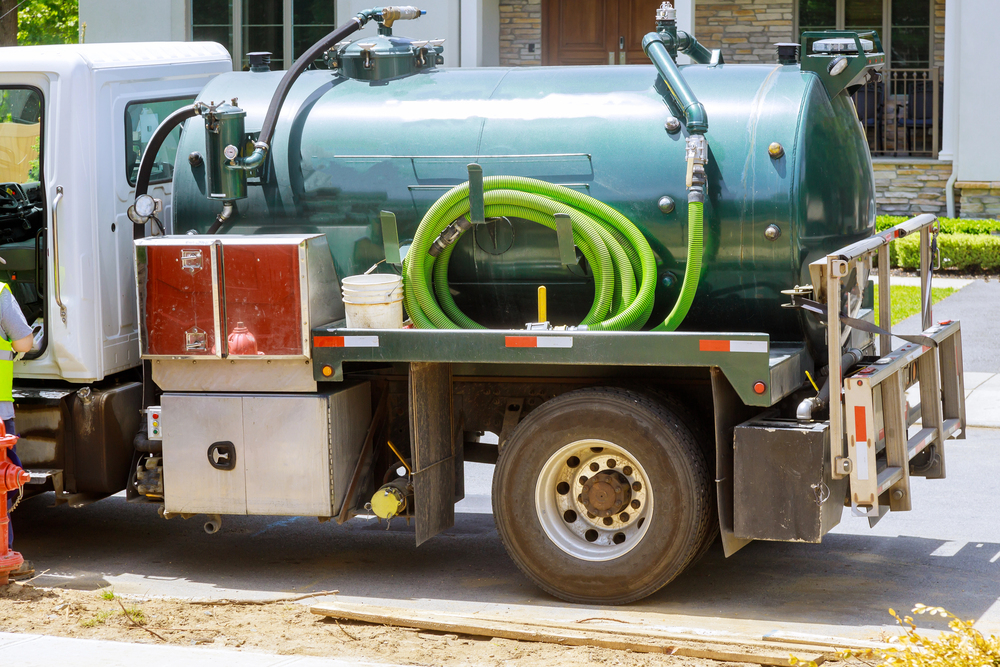 Septic tank pump-out in progress
