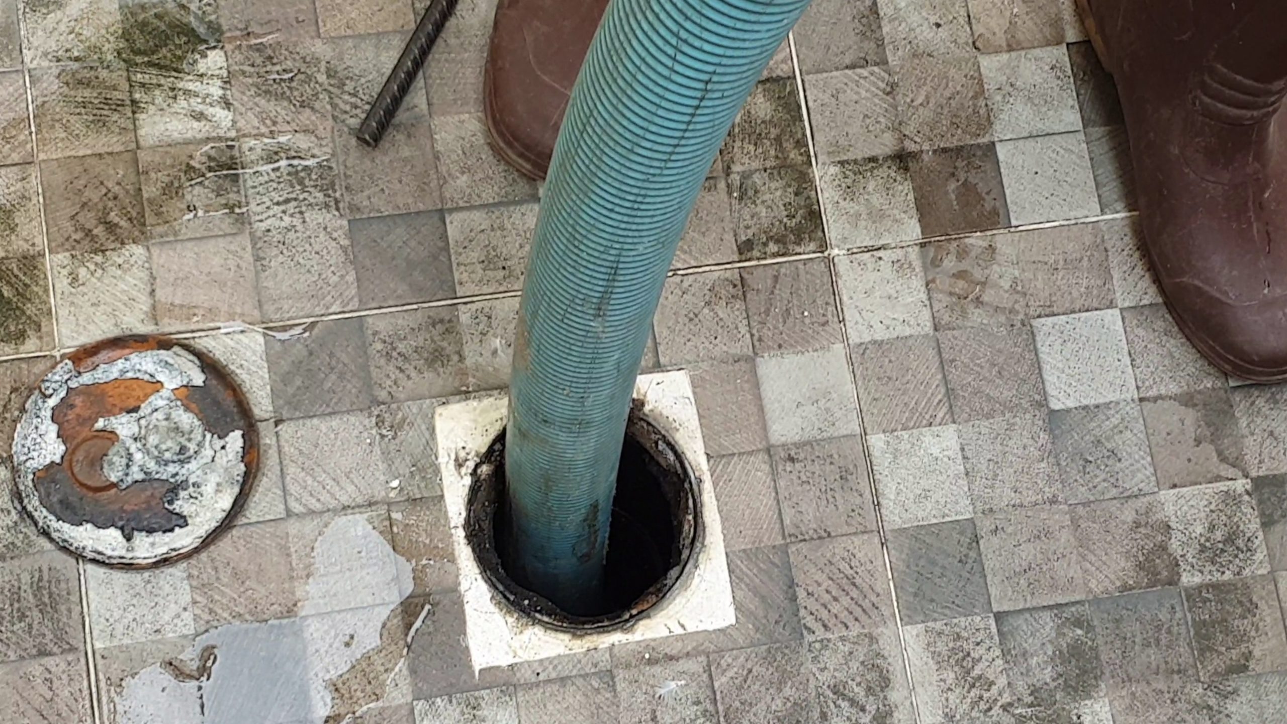 Septic waste pumping at a residence